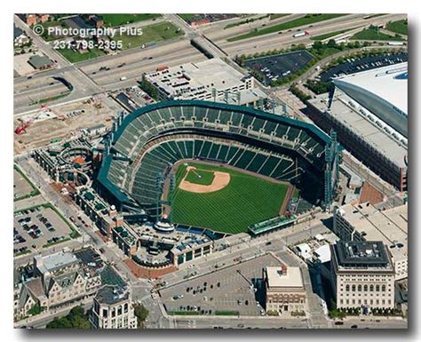 An Aerial Photo Of Comerica Park Home Of The Detroit Tigers