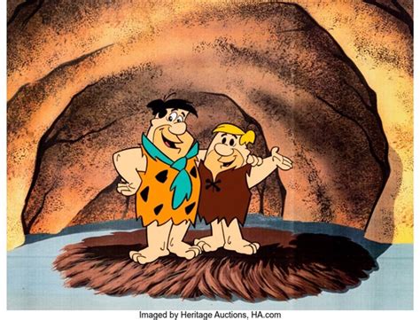 Fred Flintstone And Barney Rubble Publicity Cel Hanna Barbera C1970s