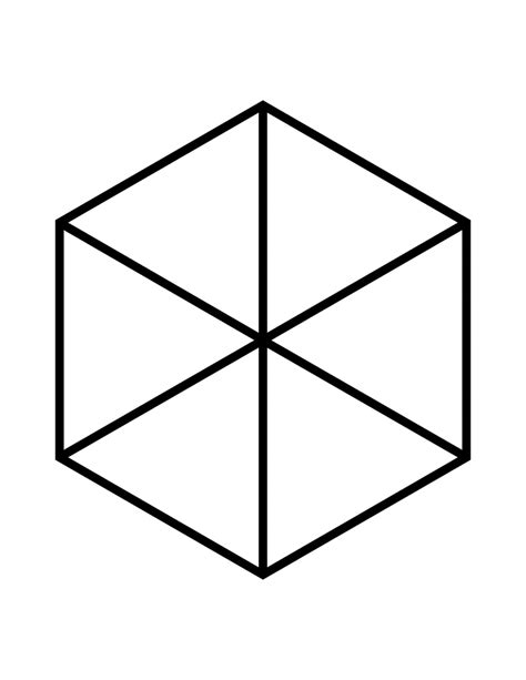 Not a pentagon (has a curve). Fractions of 6-sided Polygon | ClipArt ETC