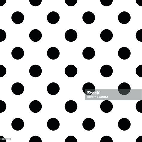 Black And White Polka Dot Seamless Pattern Vector Stock Illustration