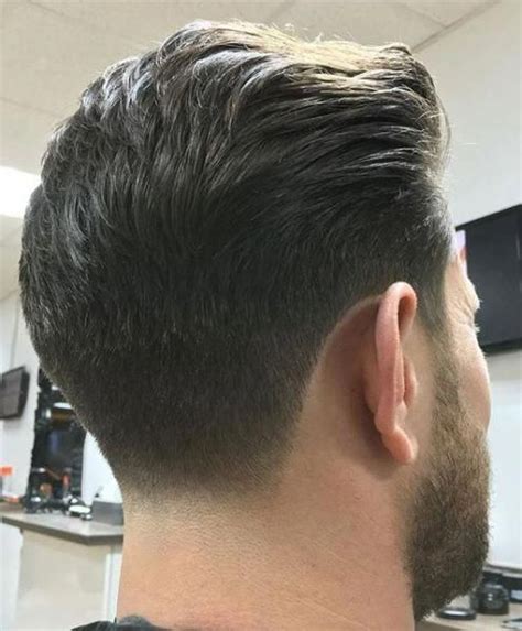 Mens Haircut Back View Tapered Low Fade Mens Hairstyles With Beard