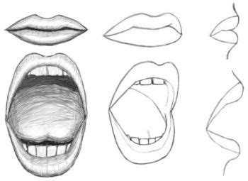 Pen and ink is an art form where you draw using a variety of pens instead of pencil. How to Draw Mouths Step By step GREAT! | Origami-çizimler ...