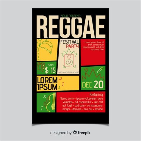 Flyer De Fiesta Reggae Vector Gratis