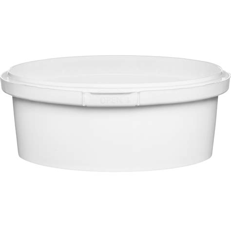 8 oz. White PP Platic Round Tamper Evident Container, 110mm