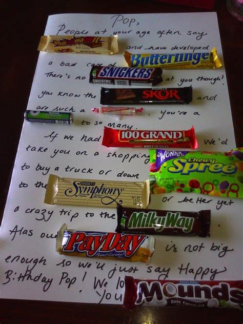 Candy Bar Poem A Thoughtful And Easy T Many Possibilities Candy