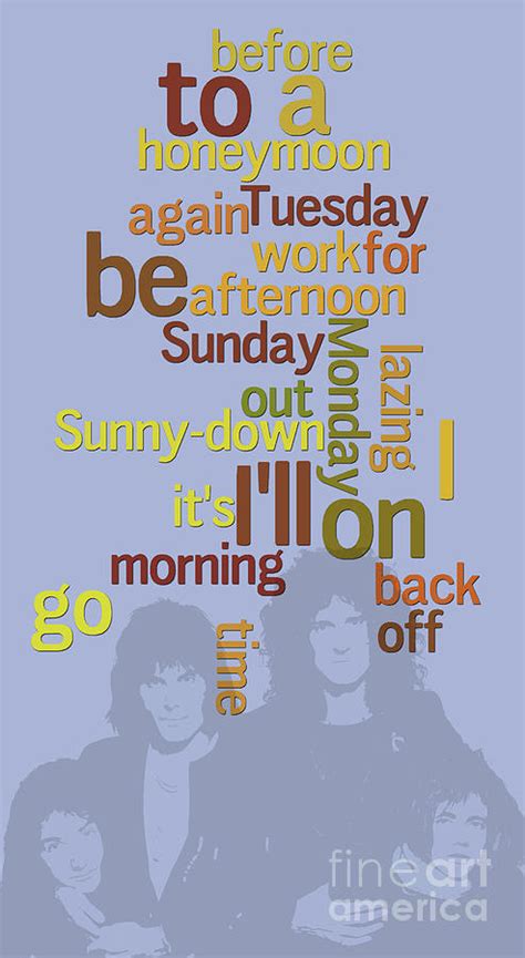 It reached number two in the uk singles chart and became their first us hit, reaching number twelve on the billboard hot 100. Queen. Lazing On A Sunday Afternoon. Order The Lyrics Game ...
