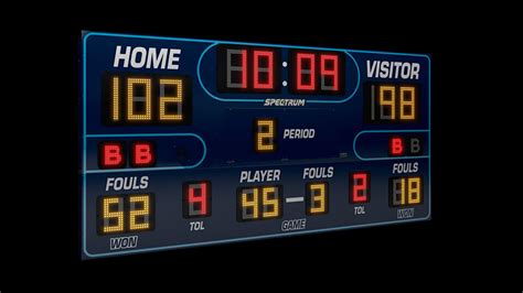 Digital Basketball Scoreboard 8 Wide Basketball Scoreboard