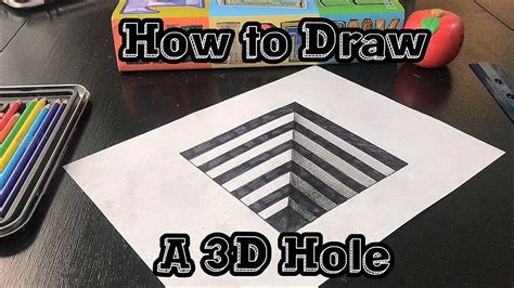 How To Draw A 3d Hole Youtube