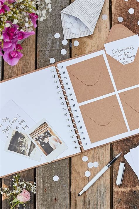 Instead of having a book, i made them a display to set up at the wedding that included pens and cards in two sizes, 4 x 6 and 3 x 4, for guests to write on. Mini Envelope Guest Book | Wedding book, Polaroid guest ...
