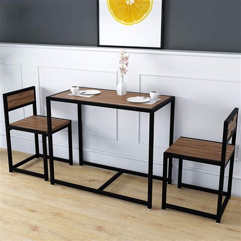 Space Saving Modern Dinning Table And 2 Chairs Set Contemporary Living