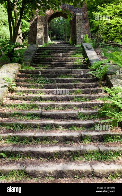 Steps Leading Up To Seven Arch Bridge In Rivington Terraced Gardens