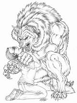 Werewolf Emryswolf Werwolf Lobo Lobos sketch template