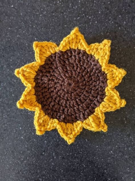 Sunflower Coaster Crochet Pattern Etsy