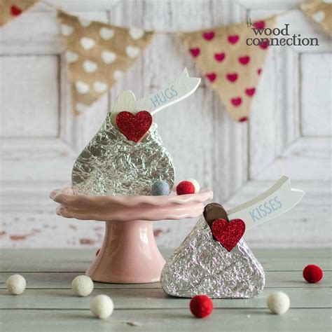 Valentines Wood Candy Kisses Valentine Crafts For Kids Valentine