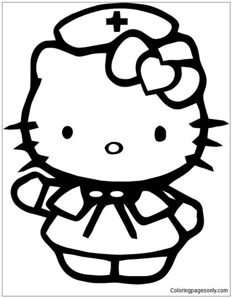 New wallpaper hello kitty coloring pages printable. Hello Kitty Nurse Coloring Page - Free Coloring Pages Online