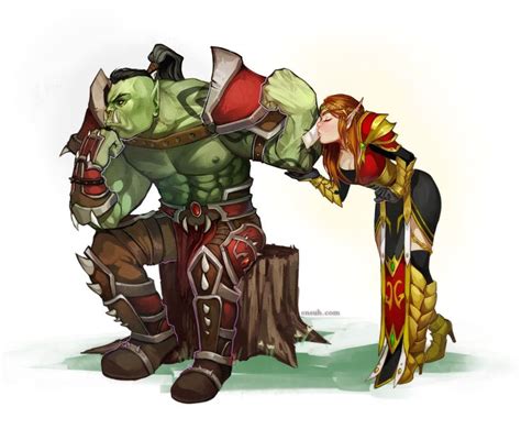 Orc Warrior And Blood Elf Paladin By Emily Ensuh Warcraft Art