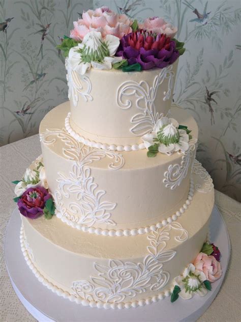 Buttercream Wedding Cake Wedding Cakes Pinterest