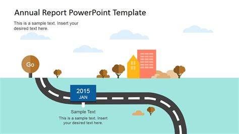 Flat Annual Report Powerpoint Template Slidemodel