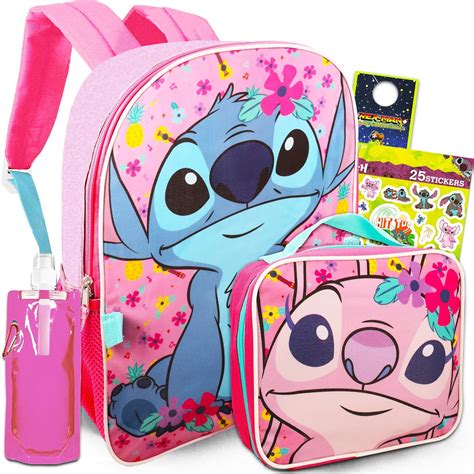 Fast Forward Disney Lilo And Stitch Backpack With Lunch Box Bundle Stitch School Supplies