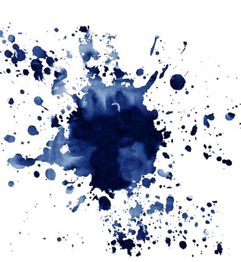 Indigo Blue Wall Art Abstract Watercolor Splatter Minimalist Art