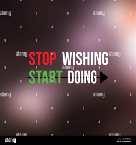 Stop Wishing Start Doing Motivation Quote With Modern Background