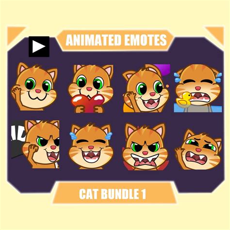 Ginger Cat Animated Emote Pack For Twitch Youtube Discord Etsy