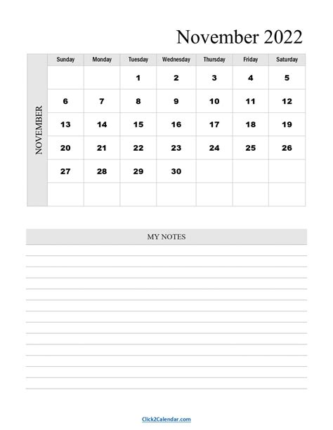 November 2022 Calendars Printable Pdf Template With Holidays