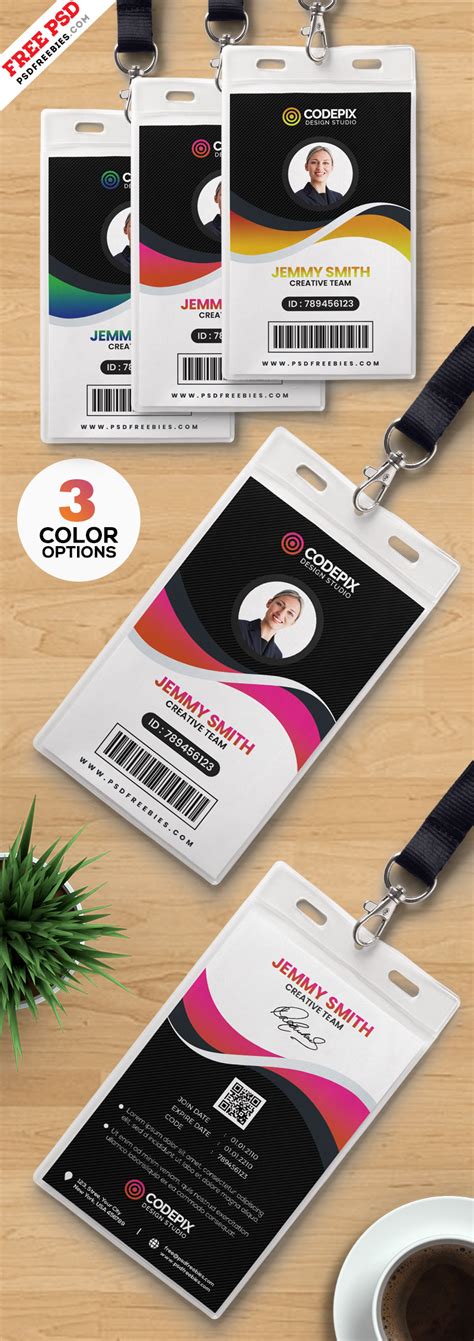 This employee photo identity card psd is designed for any type of agency, corporate, and small big companies. PSD Corporate Employee ID Card Design - PSDFreebies.com