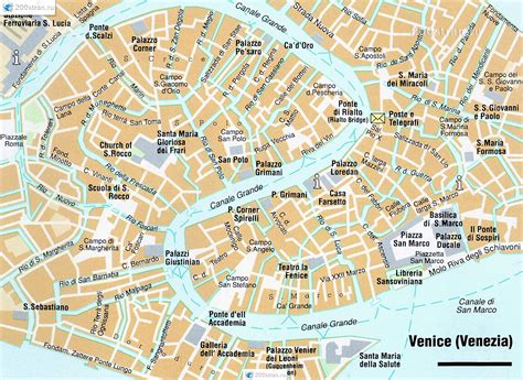 Подробная карта центра Венеции Detailed map of Venice