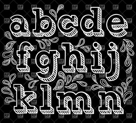 Free Chalkboard Font Alphabet Sketchy Hand Drawn Font Shaded Letters