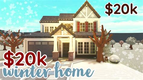 Bloxburg 20k Winter Home Exterior House Build Youtube