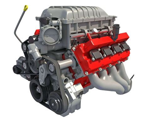 Dodge Supercharged Hemi V8 Engine 3d Model By 3d Horse