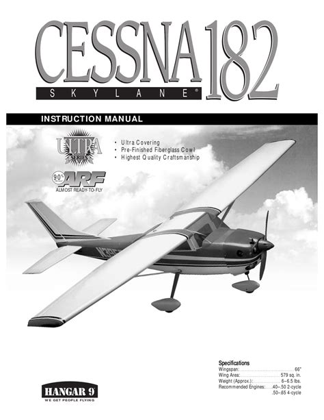 hangar 9 cessna 182 skylane instruction manual pdf download manualslib