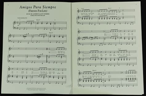 The music was composed by andrew lloyd webber. Sarah Brightman Signed "Amigos Para Siempre" Sheet Music ...