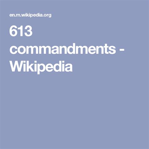 613 Commandments Wikipedia 613 Commandments Command Wikipedia