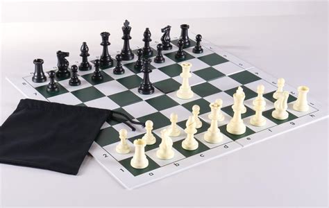 Weighted Club Chess Set With Compact Double Fold Board Chess House