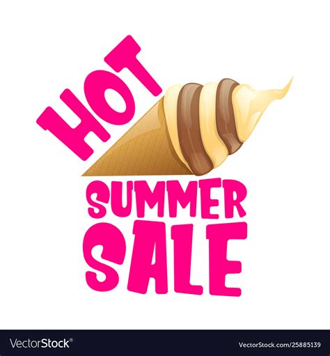 hot summer sale label or tag with melting ice vector image