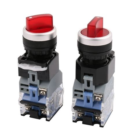 2pcs Ac 600v 10a 3 Position On Off On Dpdt Rotary Selector Switch W Led