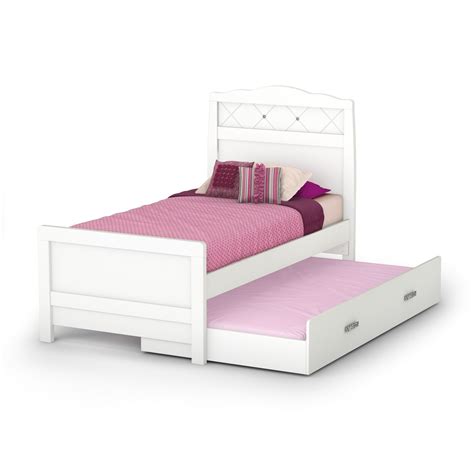 L 75 x d 41 x h 9.25 mattress support slats are spaced 2.75 apart. South Shore Tiara Twin Bed with Trundle 3650A3 / 3650182 ...