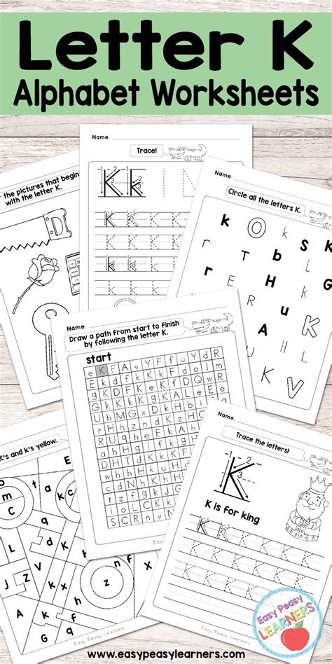 Letter K Worksheets - Alphabet Series - Easy Peasy Learners | Alphabet