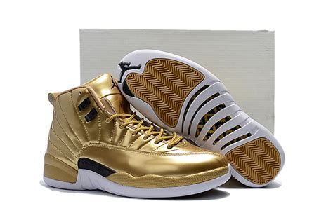Nike Air Jordan 12 Pinnacle Metallic Gold Men Shoes Febbuy