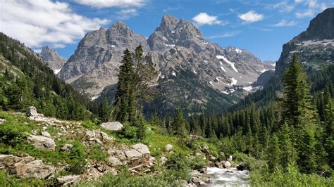 Mt Owen And Grand Teton Peaks As Viewed From The Lake Solitude Trail In