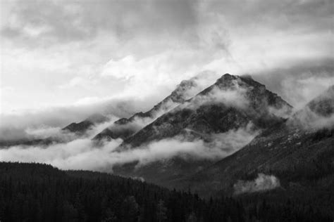 Best Dramatic Rocky Mountains Landscape Black And White Stock Photos