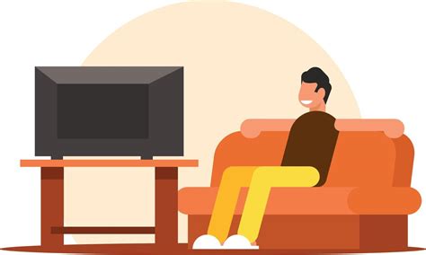 Illustration Of A Relaxed Man Watching Tv 22968639 Vector Art At Vecteezy