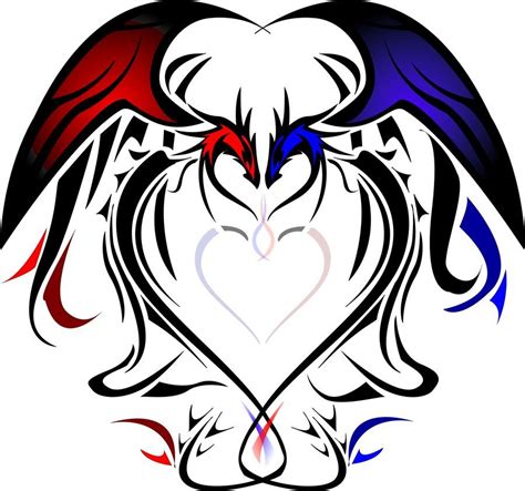 Heart Dragons By Silentsleeper On Deviantart Tribal Dragon Tattoos