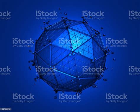 Low Poly Sphere With Wireframe Stock Photo Download Image Now
