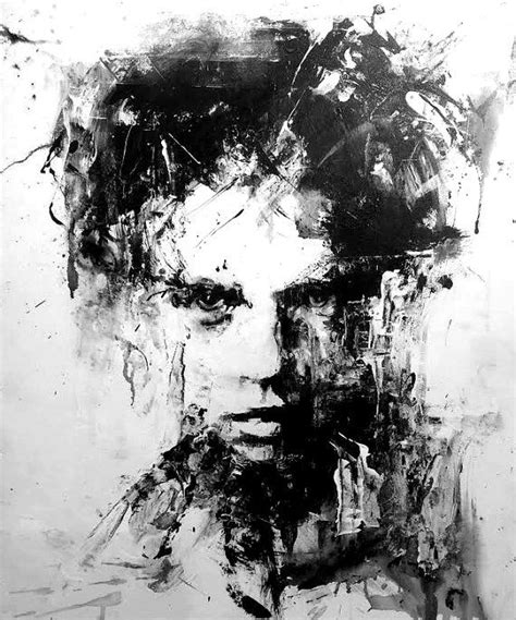Original Acrylic Painting Black And White Art Girl Figure Acrylic
