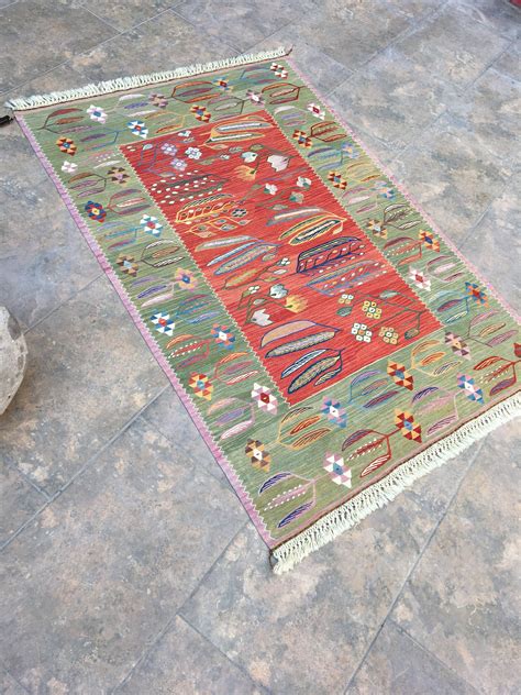 Considering the yarn and raw material that we use, this product represents amazing value for money. 3'84"x5'68" Kilim Rug, Farmhouse Decor Rug, Turkish Carpet ...
