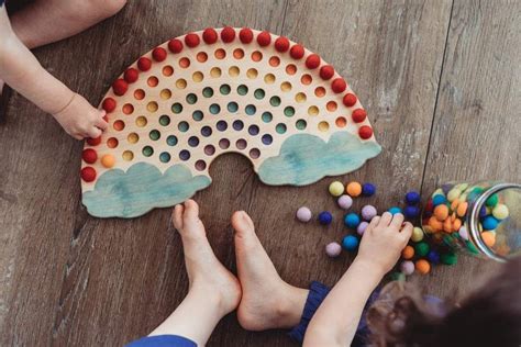 Rainbow With Clouds Color Sorting Toy Color Matching Montessori