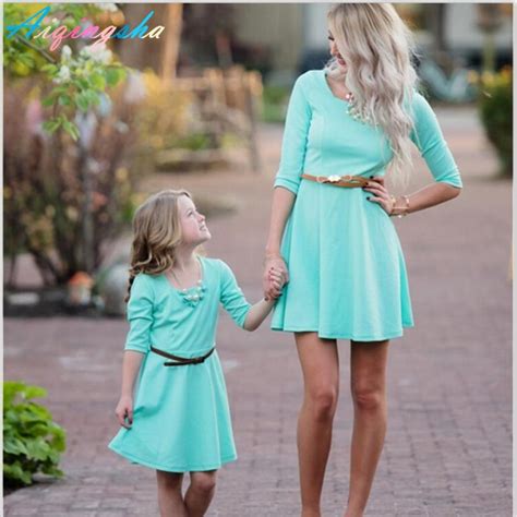 2017 Mommy And Me Mother Daughter Dresses Matching Clothes Mom And Girl